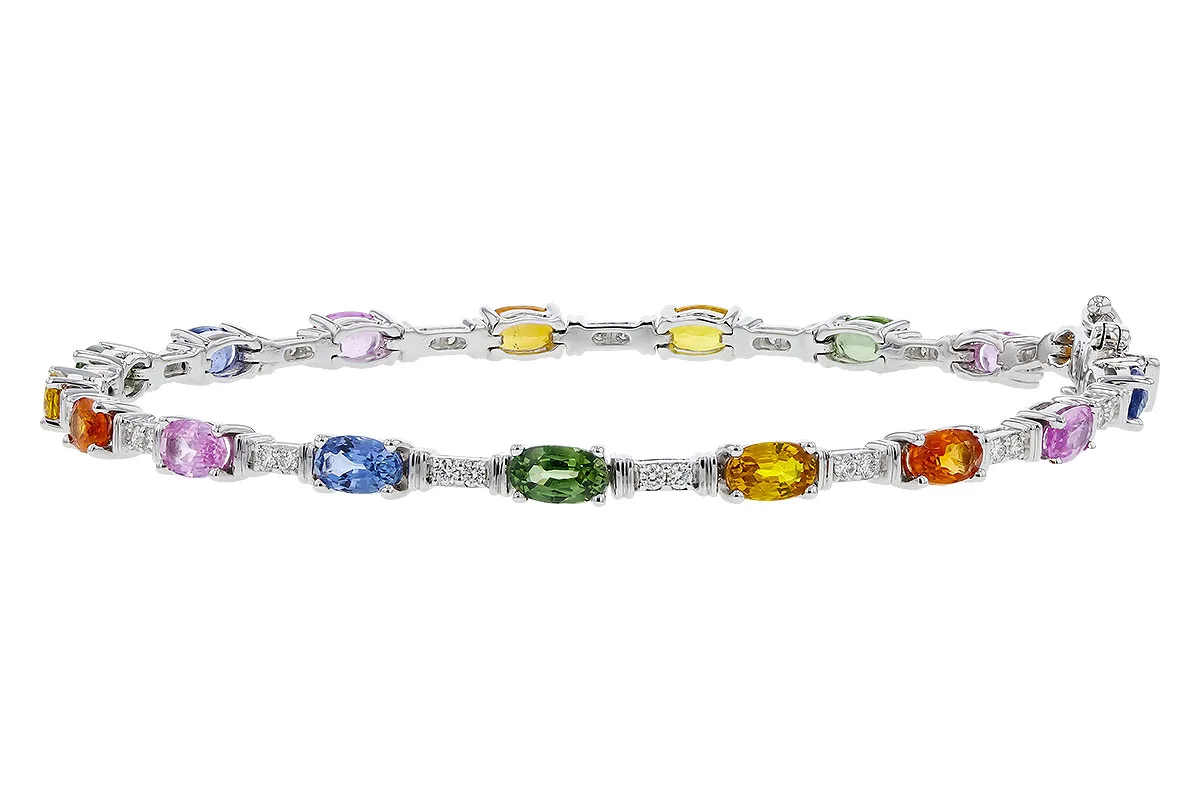 Multi-color Sapph Bracelet in white gold