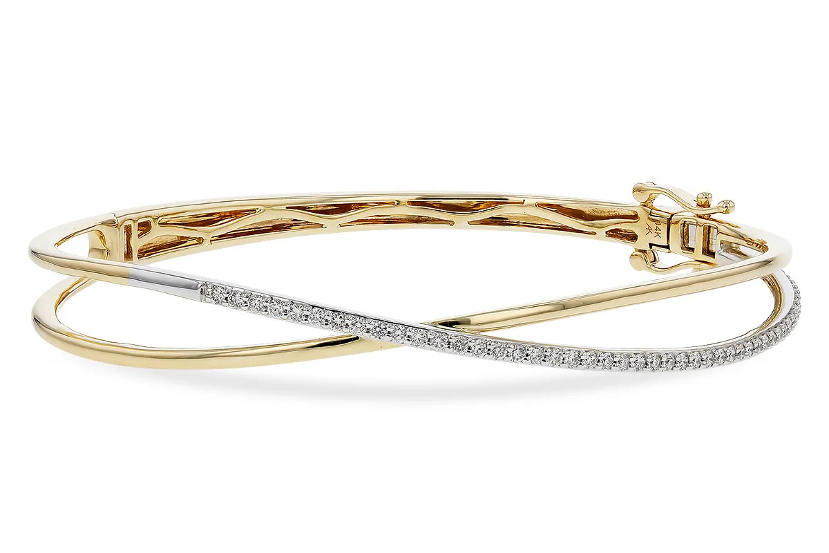 Diamond Bangle in yellow & white