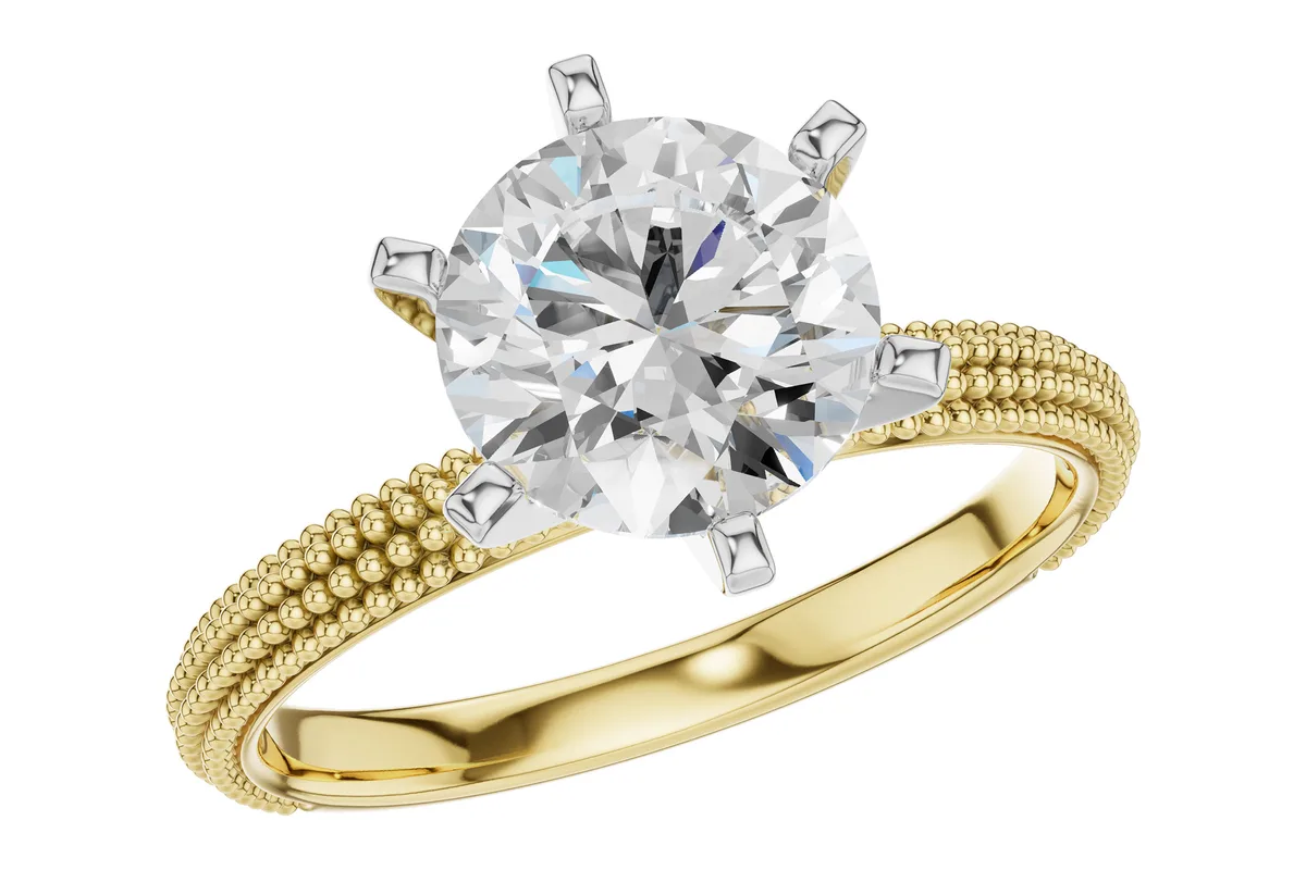 Diamond Semi-Mount Ring in yellow gold