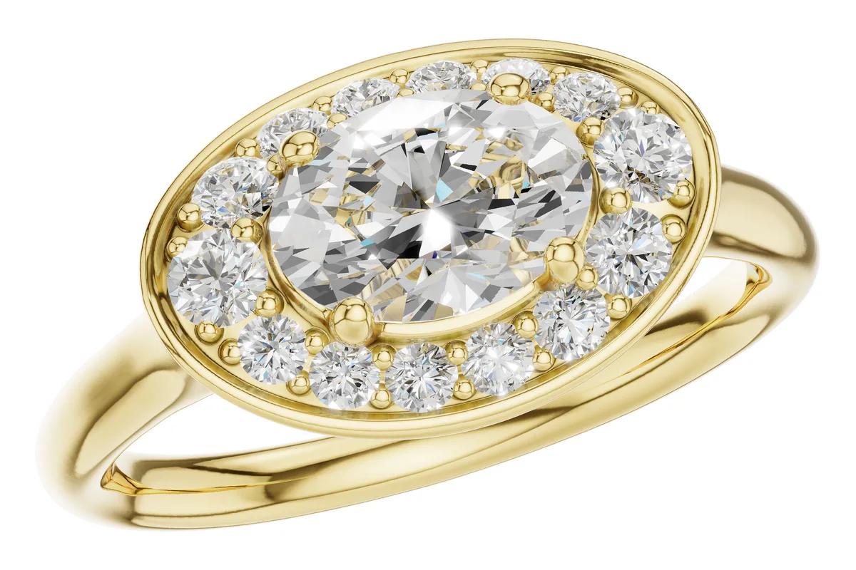 Diamond Semi-Mount Engagement Ring in yellow gold