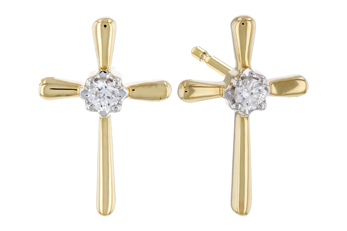 Diamond Earrings in yellow gold