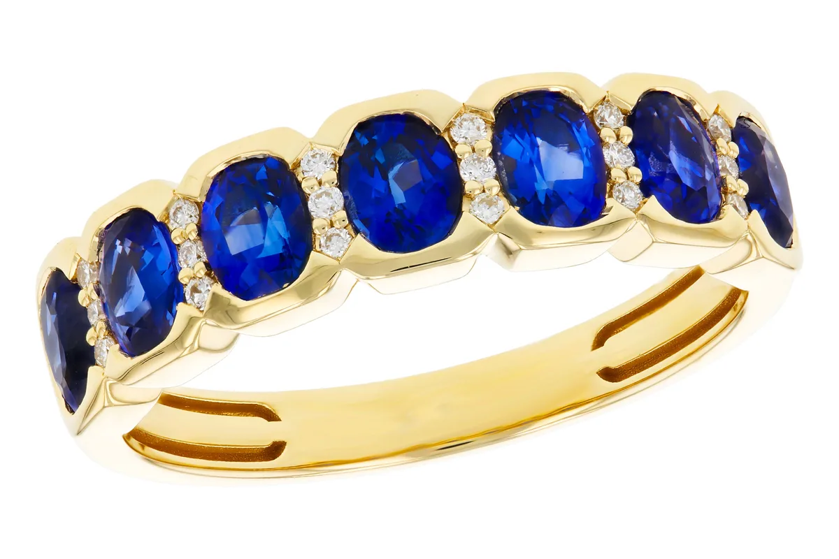 Sapphire Wedding Band in yellow gold